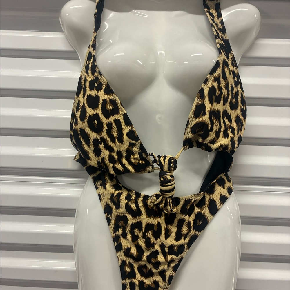 Leopard Print Kids One Piece Swimsuit
